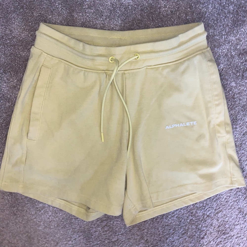 Alphalete yellow sweat shorts